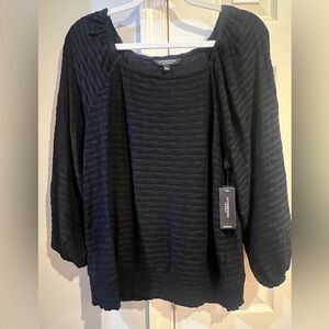 Liverpool Black Textured Top NWT